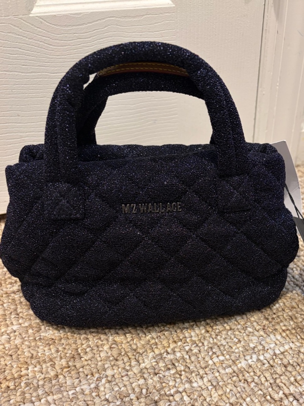 MZ Wallace Quilted Mini Tote in Midnight Shimmer -small